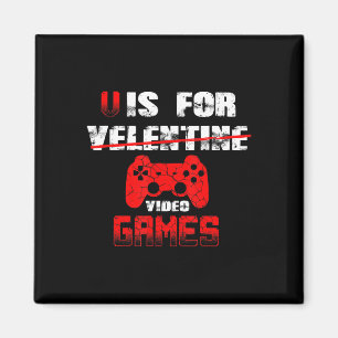 V Is For Video Games Boys Valentines Day kids son Magnet