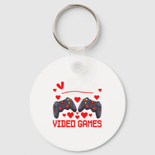 V Is For Video Games Funny Valentines Day Gamer Bo Key Ring