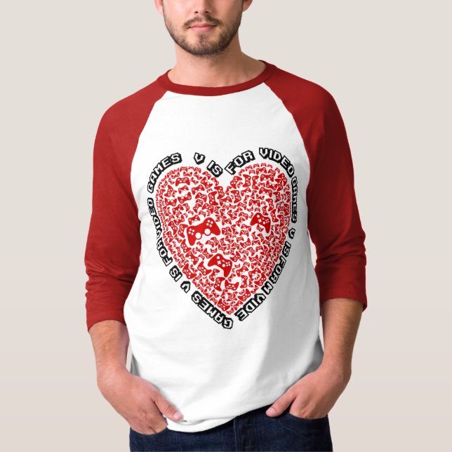 V Is For Video Games Funny Valentines Day Mosaic T-Shirt (Front)
