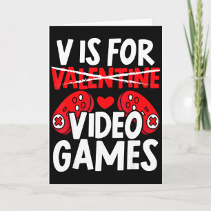 V Is For Video Games Gift For A Boyfriend Valentin Card