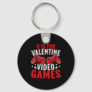 V Is For Video Games Gift For A Boyfriend Valentin Key Ring