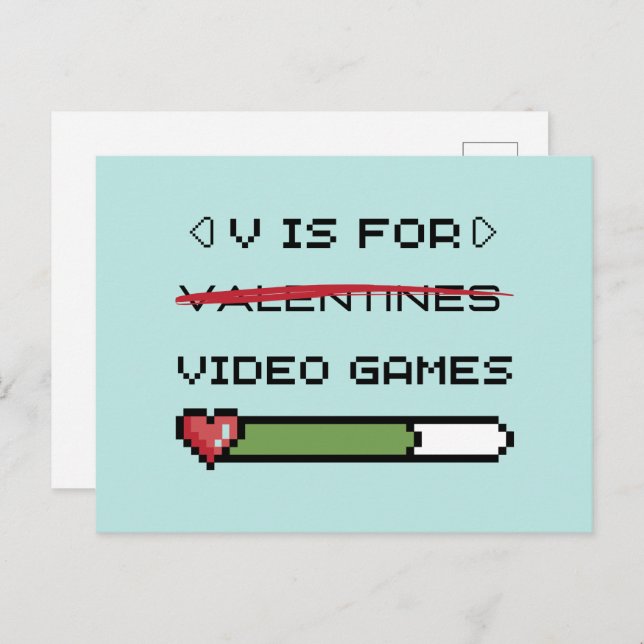 V  Is For Video Games Postcard (Front/Back)