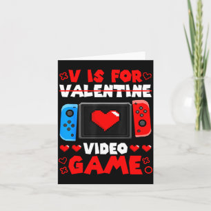 V Is For Video Games Valentine Gamer Couple Matchi Card