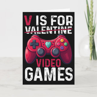 V Is For Video Games Valentine Gamer Valentines Da Card