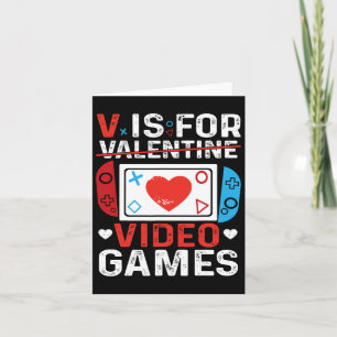 V Is For Video Games Valentine Gamer Valentines Da Card