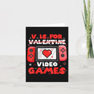 V Is For Video Games Valentine Gamer Valentines Da Card
