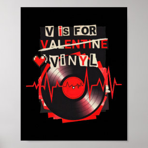 V Is For Vinyl Funny Valentine Vinyl Record Music Poster