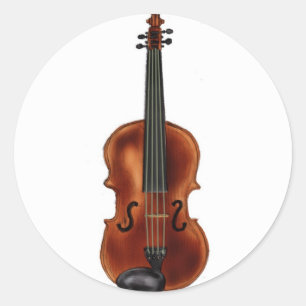 V is for Violin Classic Round Sticker