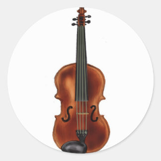V is for Violin Classic Round Sticker