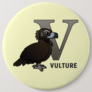 V is for Vulture 6 Cm Round Badge