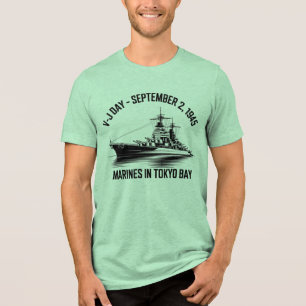 V-J Day Marines in Tokyo Bay September 2, 1945 T-S Tri-Blend Shirt