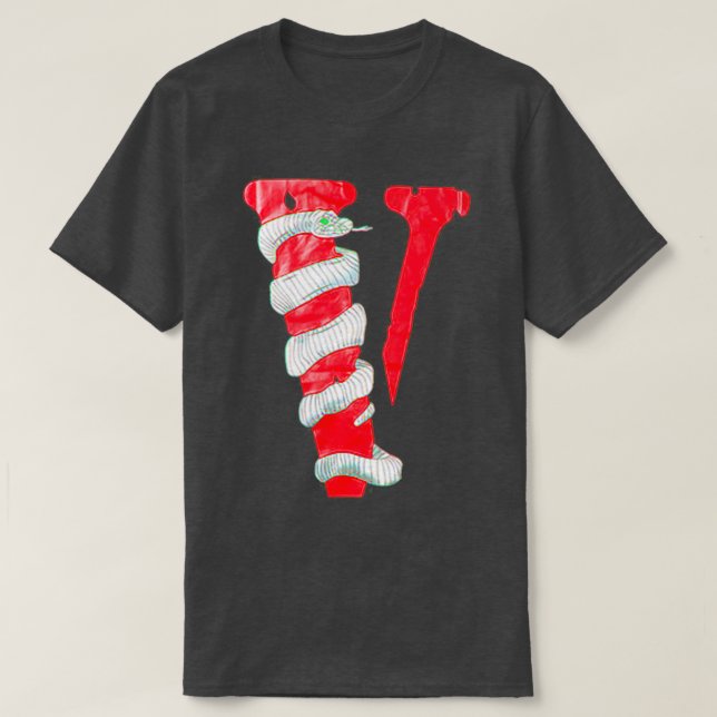 V lone Snake Red  T-Shirt (Design Front)