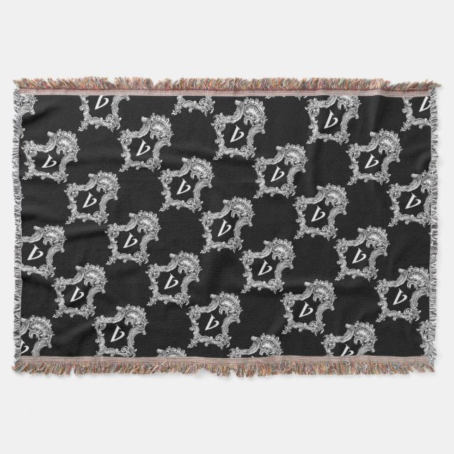 V Monogram Initial Throw Blanket (Front)