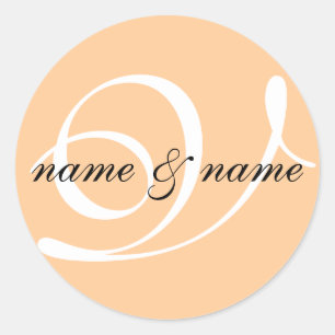 V monogram label - personalise first names