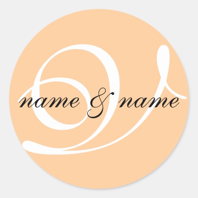 V monogram label - personalise first names (Front)
