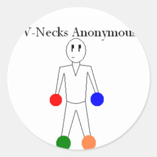 V-Necks Anonymous Classic Round Sticker