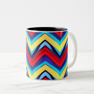 V Shape Seamless Pattern with Hearts Two-Tone Coffee Mug