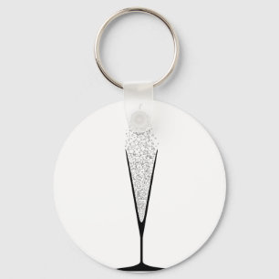 V Shaped Glass Key Ring