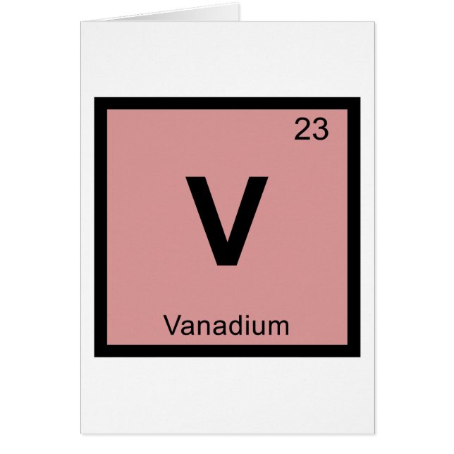 V- Vanadium Chemistry Periodic Table Symbol (Front)