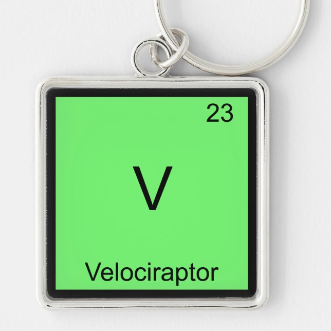 V - Velociraptor Funny Chemistry Element Symbol Key Ring (Front)