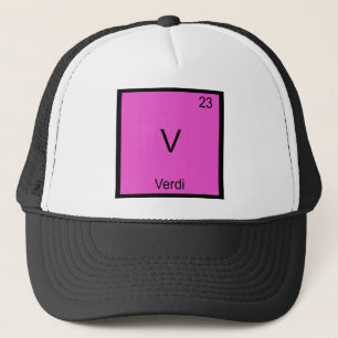 V - Verdi Funny Chemistry Element Symbol T-Shirt Trucker Hat