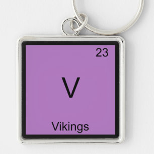 V - Vikings Funny Element Chemistry Symbol Tee Key Ring