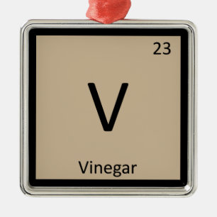 V - Vinegar Chemistry Periodic Table Symbol Metal Ornament