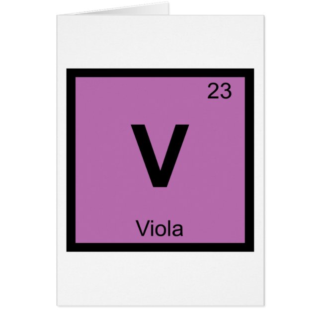 V - Viola Music Chemistry Periodic Table Symbol (Front)