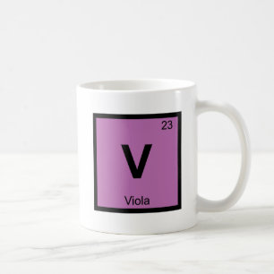 V - Viola Music Chemistry Periodic Table Symbol Coffee Mug