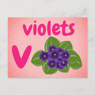 v - violets flash card