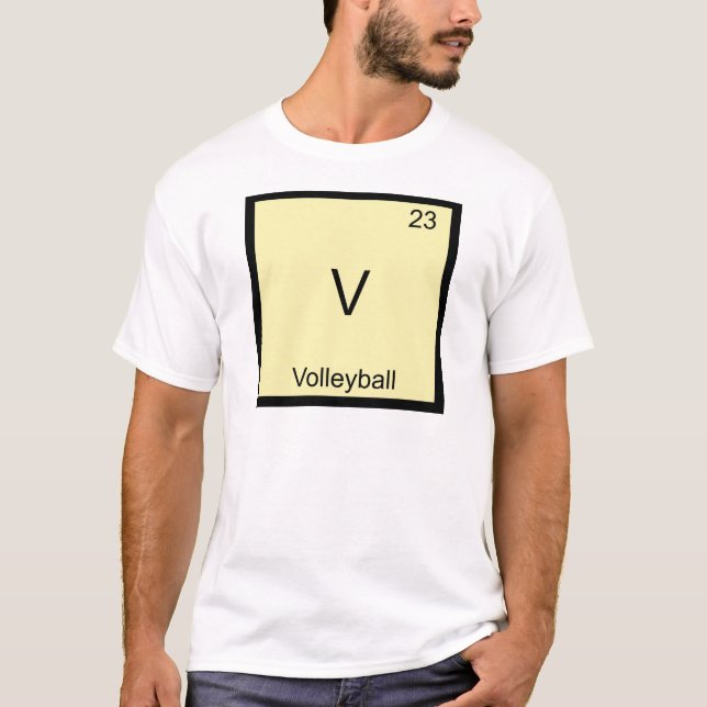 V - Volleyball Funny Chemistry Element Symbol Tee (Front)