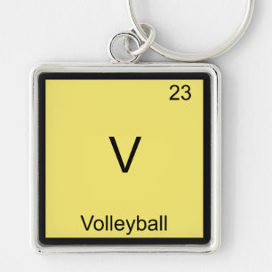 V - Volleyball Funny Chemistry Element Symbol Tee Key Ring