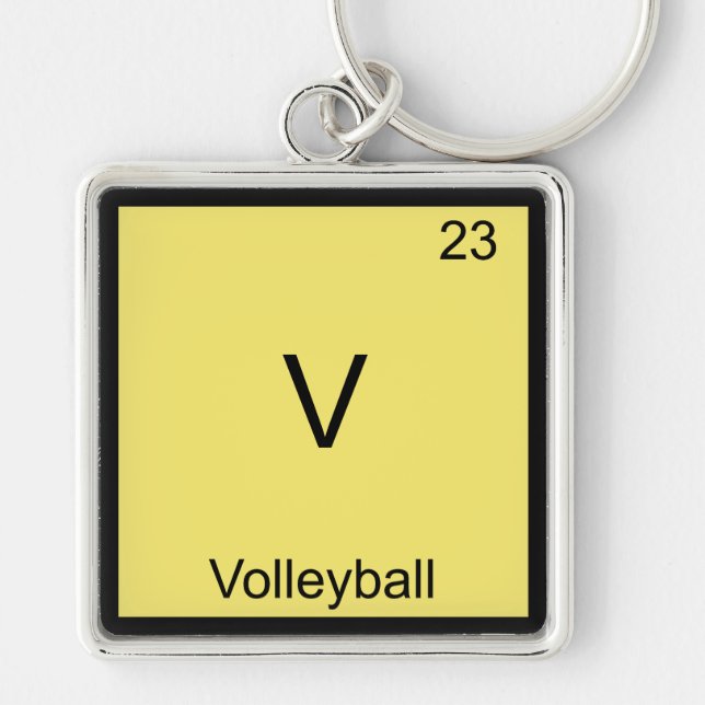 V - Volleyball Funny Chemistry Element Symbol Tee Key Ring (Front)