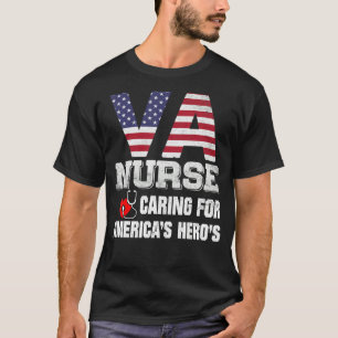 Va Nurse Camouflage American Flag Patriotic Nurse T-Shirt