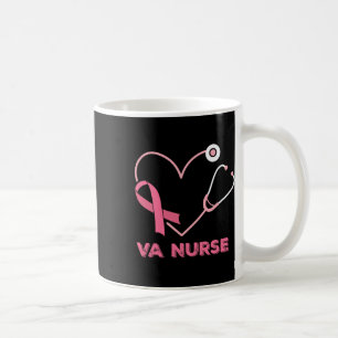 Va Nurse Heart Stethoscope Pink Ribbon Cute Breast Coffee Mug