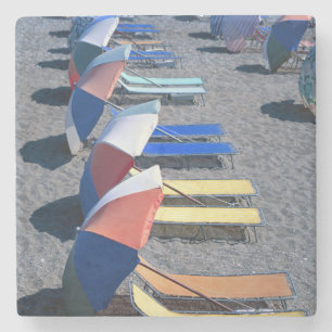 Vacant Chairs On Beach Stone Coaster