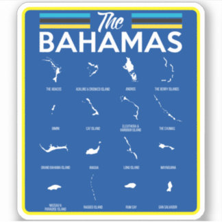 Vacation Bahamas Map Sticker Cruise Bahamian