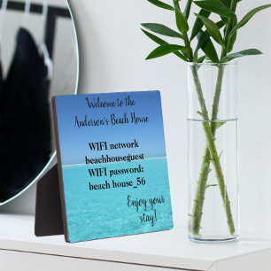 Vacation Beach Home WIFI information Password Plaque