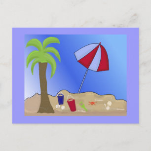Vacation Beach Scene Postcard