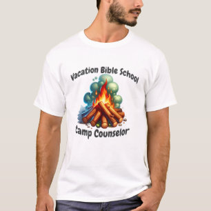 Vacation Bible School Camp Counsellor Campfire T-Shirt
