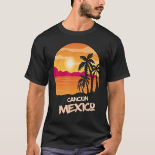 Vacation Cancun Mexico Palm tree Surfing Beach Oce T-Shirt