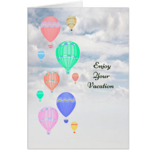 Vacation Card with Hot Air Balloons