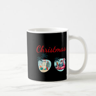 Vacation Christmas In June Sungles Santa Flamingo  Coffee Mug