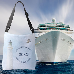 Vacation cruise names year lighthouse crossbody bag