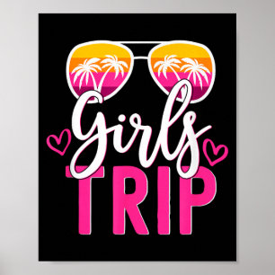 Vacation Cruise Sunglasses Hearts Besties Weekend Poster