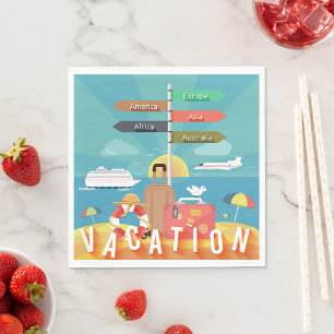 Vacation Destinations Napkin
