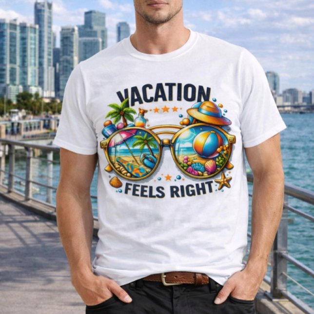 Vacation Feels Right Men’s Basic T-Shirt USA (Creator Uploaded)