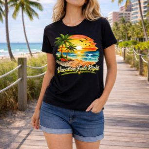 Vacation Feels Right Tropical Island Tee USA