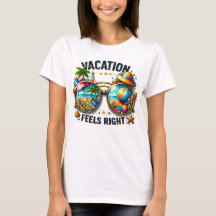 Vacation Feels Right Women’s Summer Tee USA