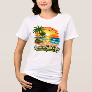 Vacation Feels Right Women's Tri-Blend Tee USA